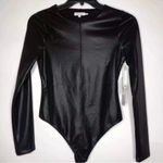Good American  Faux Leather better Than Bodysuit Thong Photo 3