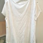 Loft  Women's White Multicolor Zebra Striped Top Photo 2