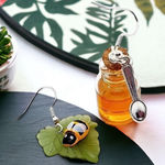 Bee & Honey‎ Jar beautiful Dangle Earrings faux fashion jewelry Gold Photo 0