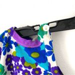 Vintage Top Drawer Newport Beach 70s Groovy Hippie Blouse size 12 Purple Flowers Photo 2