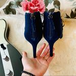 White House | Black Market WHBM “Dasher” Blue Velvet Peep Toe Bootie Photo 9
