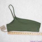 NEW Free People x Toast signature one shoulder bikini‎ top in dark green, XL Green Photo 5