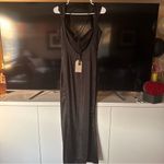 Meshki  NEW Lacey Black Satin Maxi Dress Photo 4