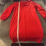 Women’s Red Long Sleeve Midi Dress with Bow Detail Size XL Photo 10