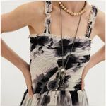 Free People  Tesa Smocked Mesh Midi Dress Ivory Combo S NWT Photo 1