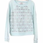 PINK - Victoria's Secret Victoria's Secret PINK Blue Bedazzled Crewneck Sweater Sz S Photo 0