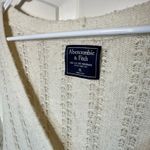 Abercrombie & Fitch  Cream Pointelle Knit Cardigan Sweater Cottagecore Womens XL Photo 1