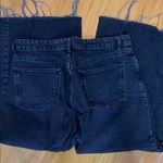 ZARA  Black Raw Hem Wide Leg Cropped Ankle Jeans Photo 3