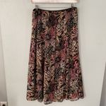 JM Collection  Women's Size 8 Boho Floral Print Maxi Skirt Black Pink Beige Photo 1