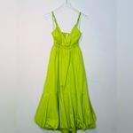 Anthropologie Lime Green Cotton Poplin Midi Bubble Hem Dress Photo 11