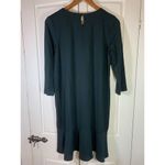 J Jill Ponte Knit Dress‎ Womens Small Knee Length Ruffle Business Office Minimal Black Photo 2