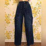 Nina Rossi high waist straight leg cargo denim pants size S Photo 1