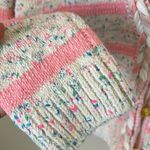 J.Crew  pink and cream confetti striped cardigan sweater Photo 7