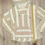 Southern Spirit Striped Beach Vacation Comfy Hoodie Poncho Sweatshirt Size S White Photo 8