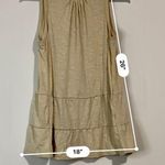 Women’s Crewneck Tiered Ruffle Back Tie Tank Tan Size Small NWOT Photo 5