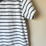 Faherty  Blue White Striped Terry Knit Short Sleeve Top Womens M Polo Casual Photo 5