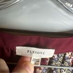 Pleione  Maroon Boho Print V Neck Long Sleeve Blouse S Photo 1