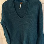 Free People Forest Green V-Neck Sweater size XS EUC Photo 2