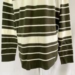 Pink Clover New  Curved Hem Striped Sweater Valencia Olive Green Ivory Size XL Photo 14