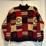 Jones New York Vintage 80s/90s Sz: PL Holiday Patchwork Snowflake wool sweater Photo 0