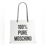 “100% PURE MOSCHINO” White Leather Shoulder Bag, New with Tag Photo 2