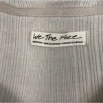 Free People  Annie Ribbed Collared V Neck Top-Tunic Sz M Cream Oversize Boho EUC Photo 9