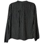 Hem & Thread  Black‎ White Striped Blouse Bow Neckline NWT Medium L4597 Photo 5