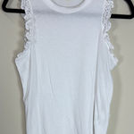 Kate Spade  White Eyelet Trim‎ Tank Top 100% Cotton Size XS Photo 0