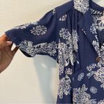 Free People  Size S Blue Hawaii Washed Blue Floral Print‎ Short Sleeve Mini Dress Photo 7