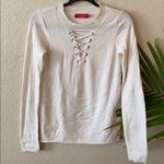 n:philanthropy  cream lace neck wool sweater Photo 1