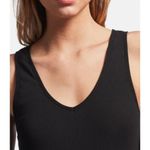 James Perse  Ribbed Knit Midi Dress Black Supima Cotton Stretch Minimalist US 0 Photo 15