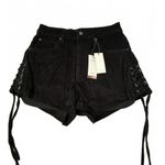 Honor The Gift Black Corduroy Shorts with Side LaceUp Detail Size undefined Photo 0