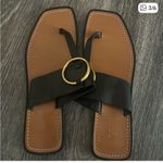 frame denim FRAME Le Brentwood Flip Flop in Noir Leather Photo 1