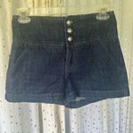 EXPRESS  Women's High Waisted Chino Denim Shorts Minimalist Contemporary 0 Photo 1