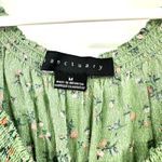 Sanctuary Size Medium Blouse Green Floral babydoll Elastic Hem Off the Shoulder Photo 2
