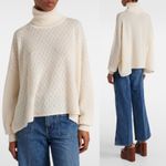 Chloé Pointelle Wool Alpaca Silk Turtleneck Sweater Iconic Milk Cream Size Small Photo 1