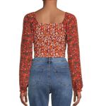 Madden NYC Shirred Print Peasant Top. Padded cups. Size XL junior’s 15 Photo 2