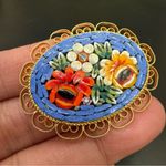 Vintage Italian Micro Mosaic Gold Photo 9