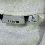 L.L.Bean White Quarter-Zip Fleece Pullover with Navy Trim Sweater Womens MediumP Photo 6