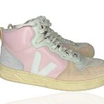 VEJA V-15 Leather Petale Sneakers Size 8 / 39 EUR Womens White Multi Shoes Suede Photo 2