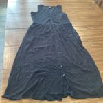 Frye Ladies Button Front casual fall sleeveles long Midi maxi Dress black New S Photo 5