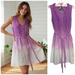 Young Fabulous and Broke  Silk Ombré Tie‎ Dye Slip Dress XS Tie Waist Ruffle Fairy Photo 1