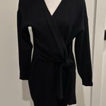 Entro  Faux Wrap Black Sweater Dress Sz M Photo 2