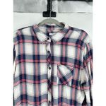 BeachLunchLounge  Women's Berry Pink & Blue Plaid Button-Up‎ Shirt Large Photo 3