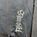 Akademiks AKDMKS Y2K Denim Patchwork Graffiti Coveralls Jumpsuit Flightsuit HipHop Belted Photo 9