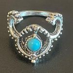 Turquoise stone ram ring size 5 Photo 0