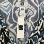Laundry by Design NWT  Aztec Print Knit Tie-Front Poncho Women’s OS Blue Photo 2