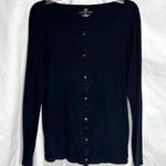Lands' End  Black Lightweight Shirt Cardigan M Photo 0
