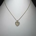 Trifari  Vintage Frosted Heart With Rhinestone Gold Tone Heart Necklace Photo 2