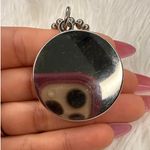 Coach RARE 1.5"  Medallion Round Hang Tag Bag Charm Key Fob Silver Metal Photo 2